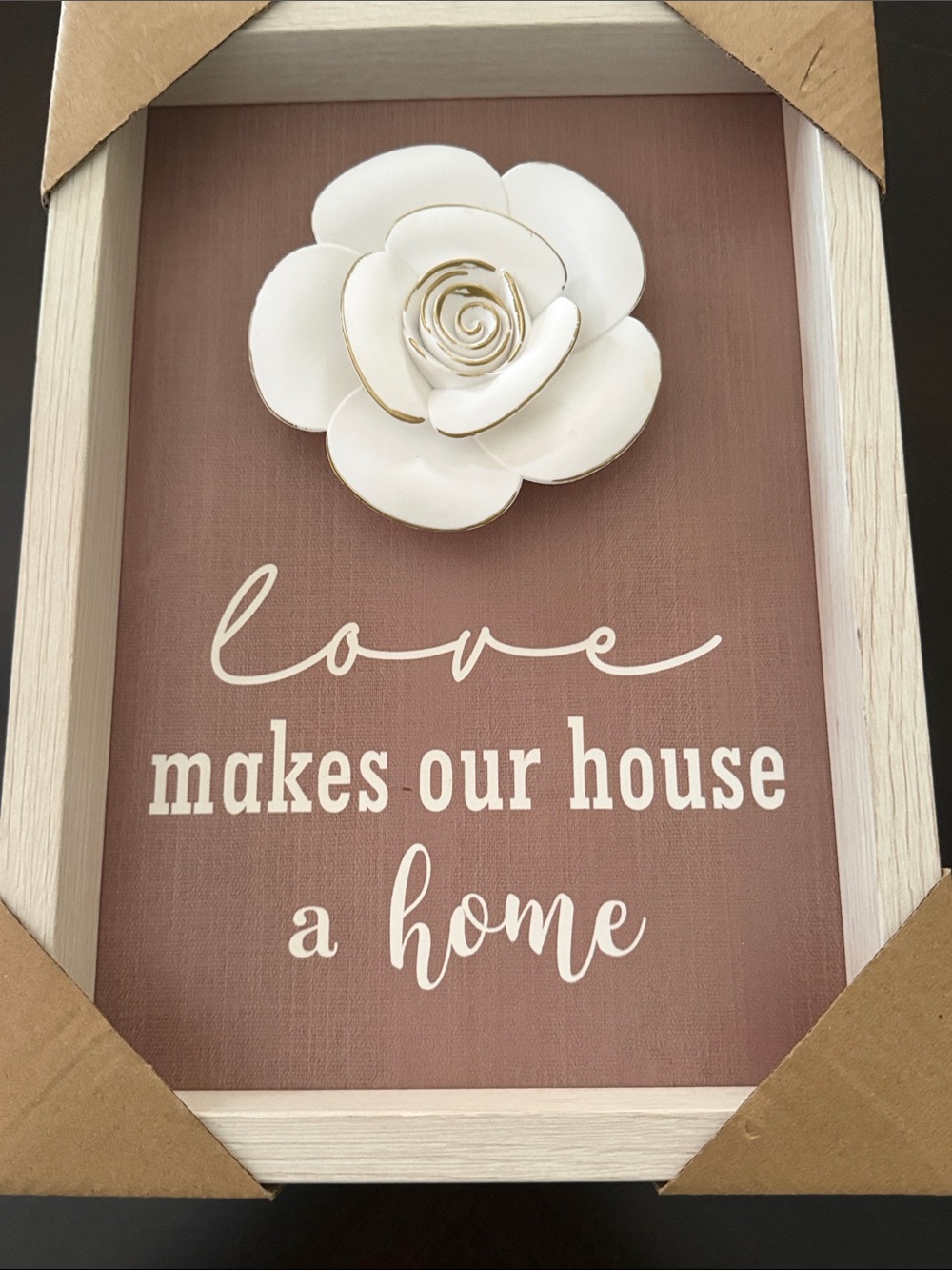 Floral Wall Sign - Blush Pink & White